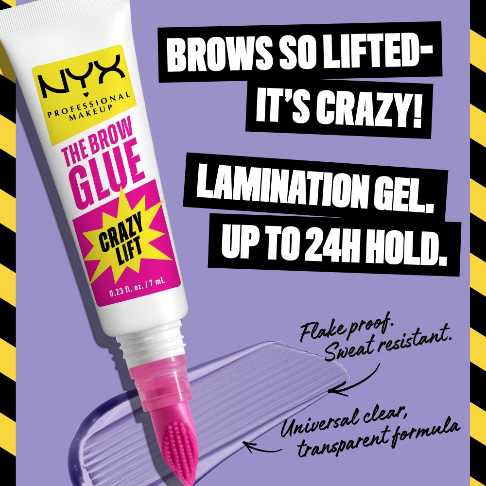 NYX Professional Makeup The Brow Glue- Brow Makeup The Brow Glue Crazy Lift, Clear 0.23 fl. oz.(7ml) - Image 4 of 8
