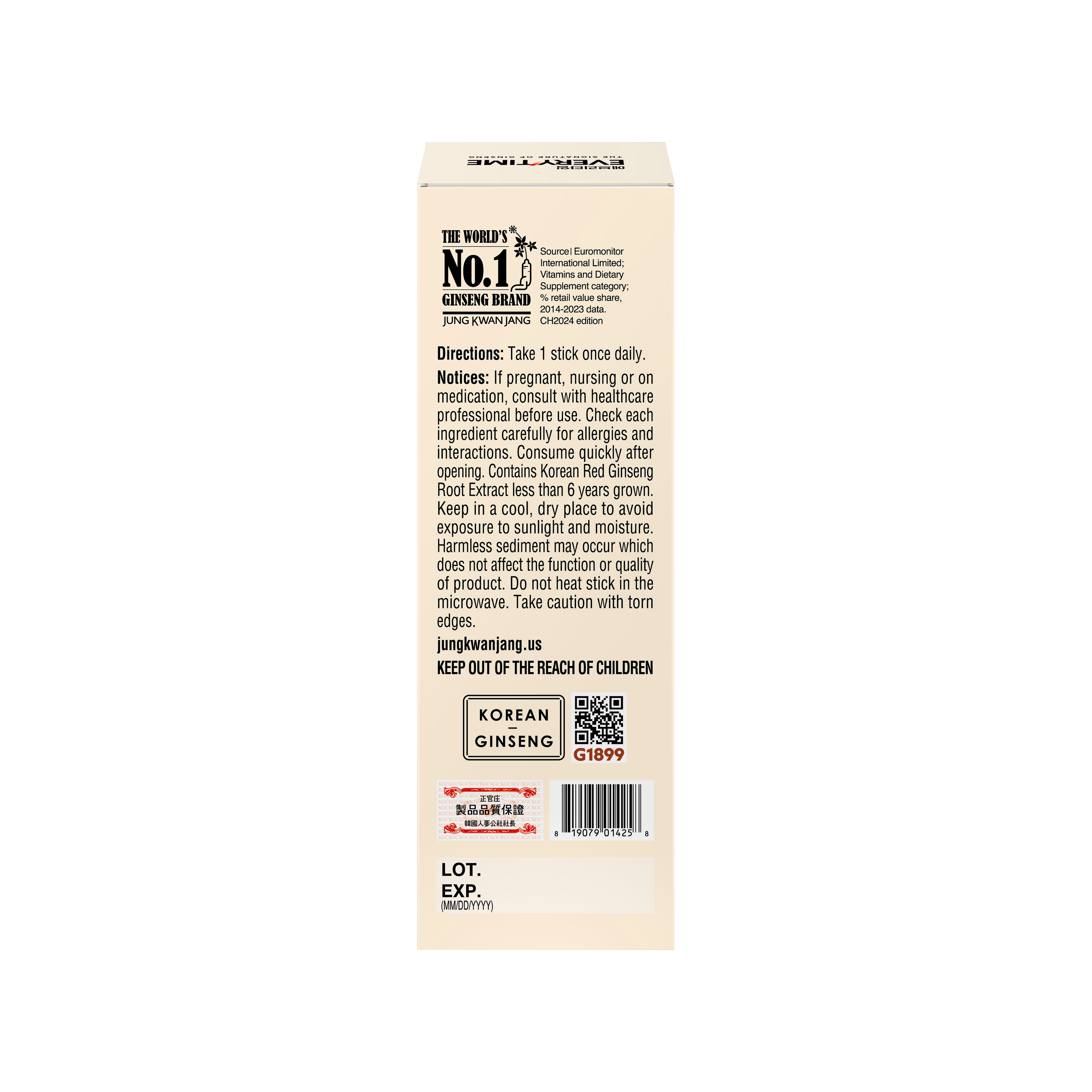 JUNG KWAN JANG Korean Red Ginseng & Grapefruit 0.34 fl. oz.(10ml) x 10ea - Image 2 of 5