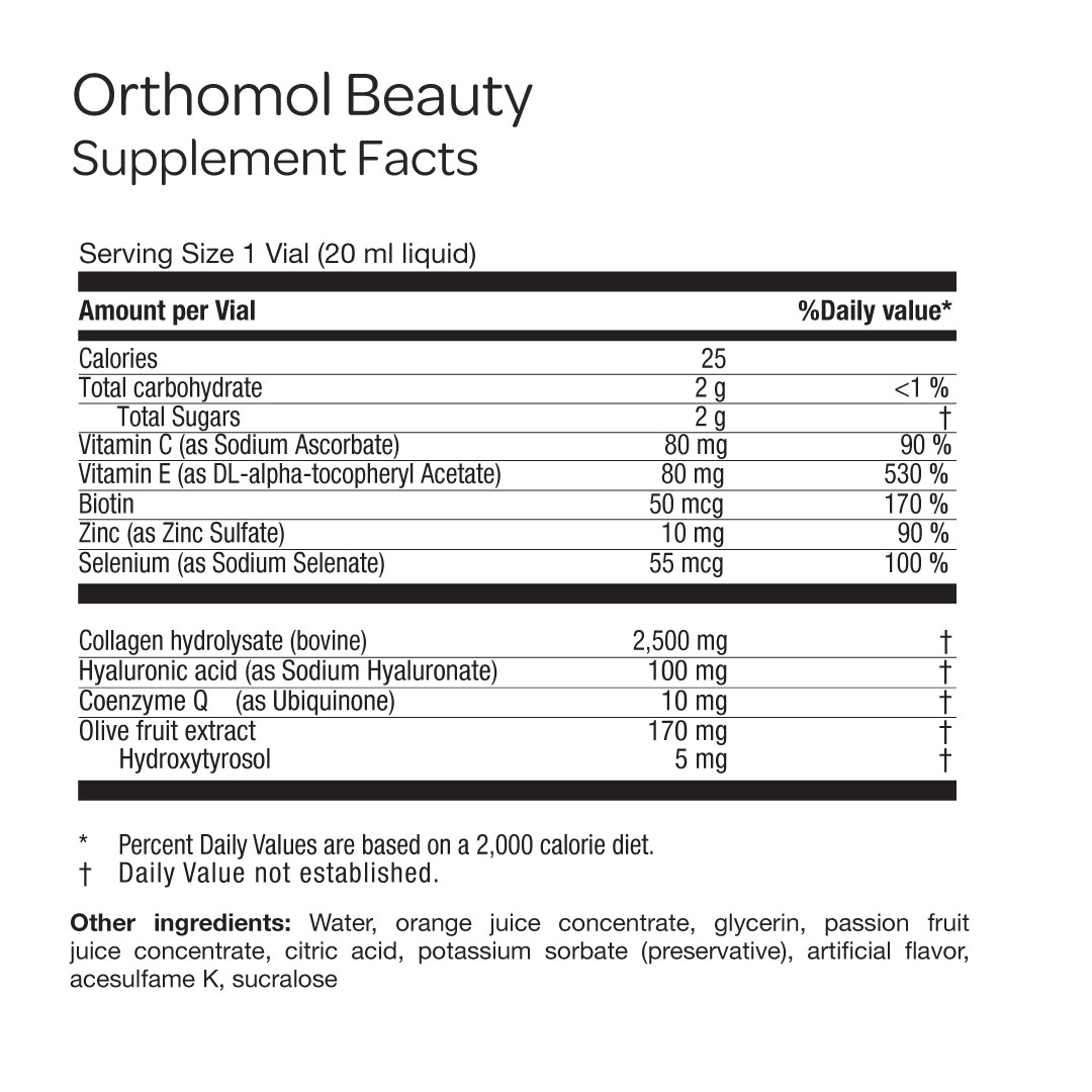 orthomol Beauty - Women's Beauty Supplement For Hair, Skin & Nail Health With Collagen & CoQ10 (7-day Supply) - Image 3 of 3