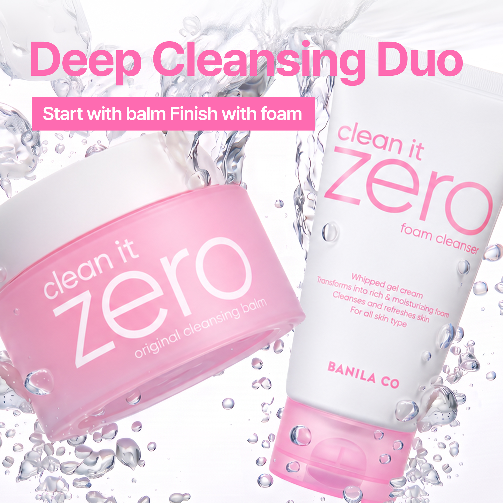BANILA CO Clean it Zero Day & Night Cleansing Duo Set (Cleansing Balm 1.69 oz.(50ml) + Foam Cleanser 5.07 oz.(150ml)) - Image 3 of 12