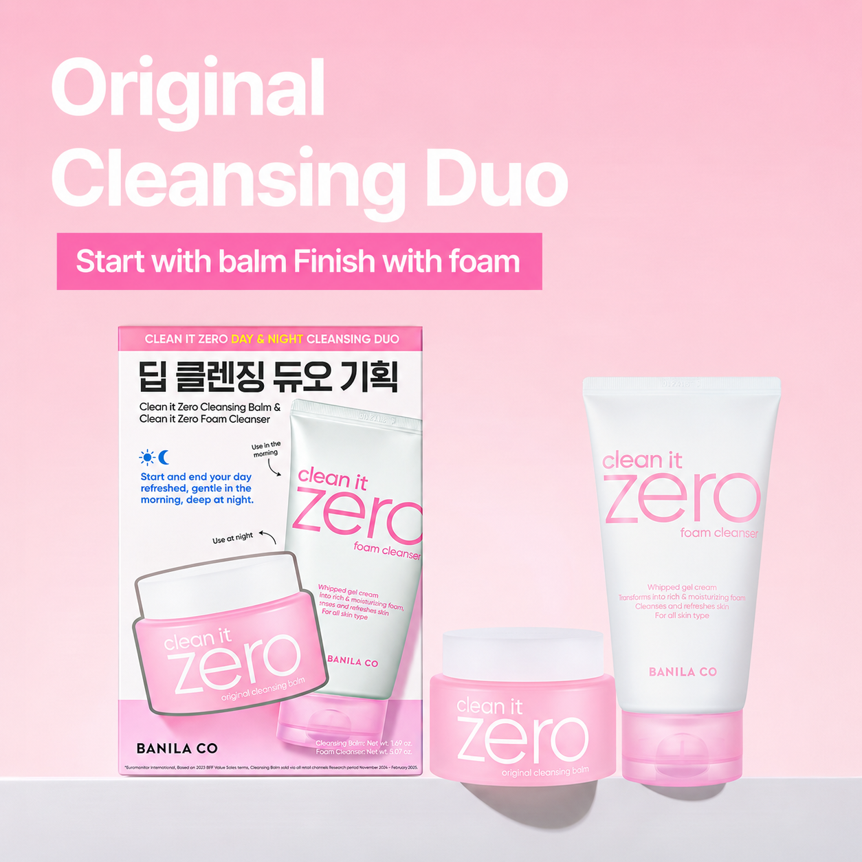 BANILA CO Clean it Zero Day & Night Cleansing Duo Set (Cleansing Balm 1.69 oz.(50ml) + Foam Cleanser 5.07 oz.(150ml)) - Image 2 of 12