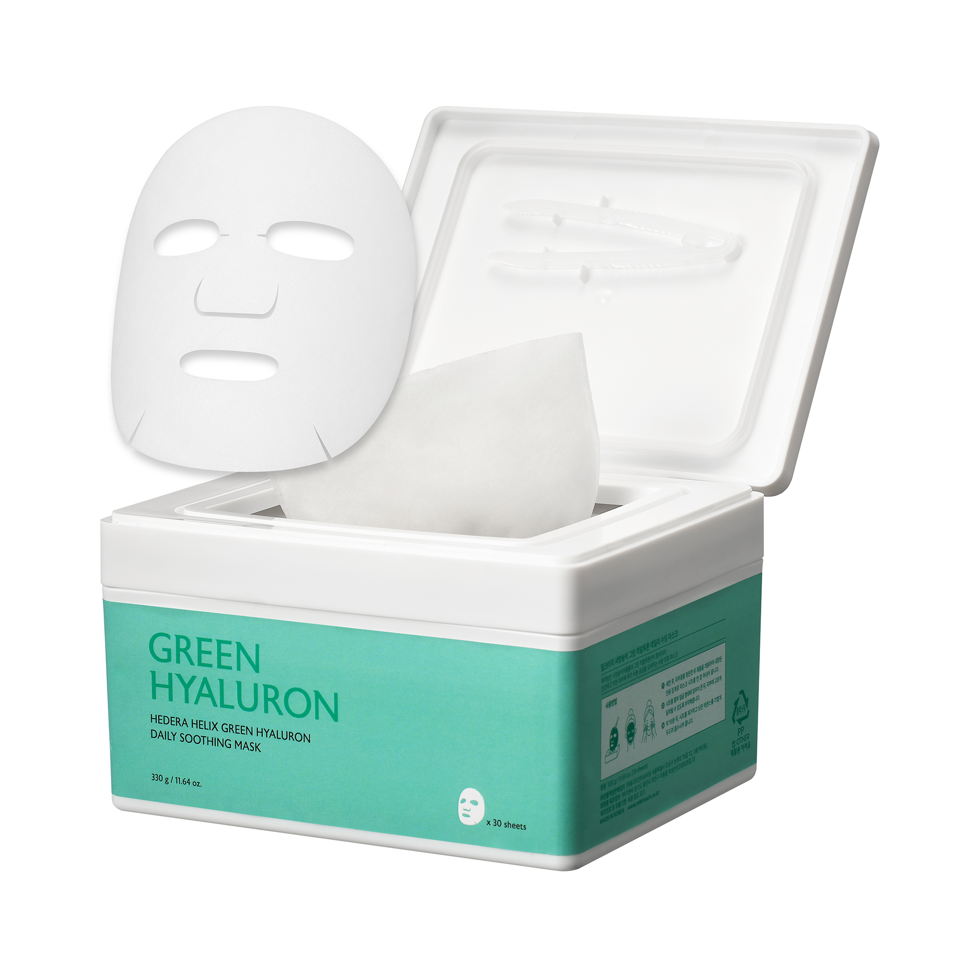 milktouch Hedera Helix Green Hyaluron Daily Soothing Mask 11.61 oz.(330g) 30sheets