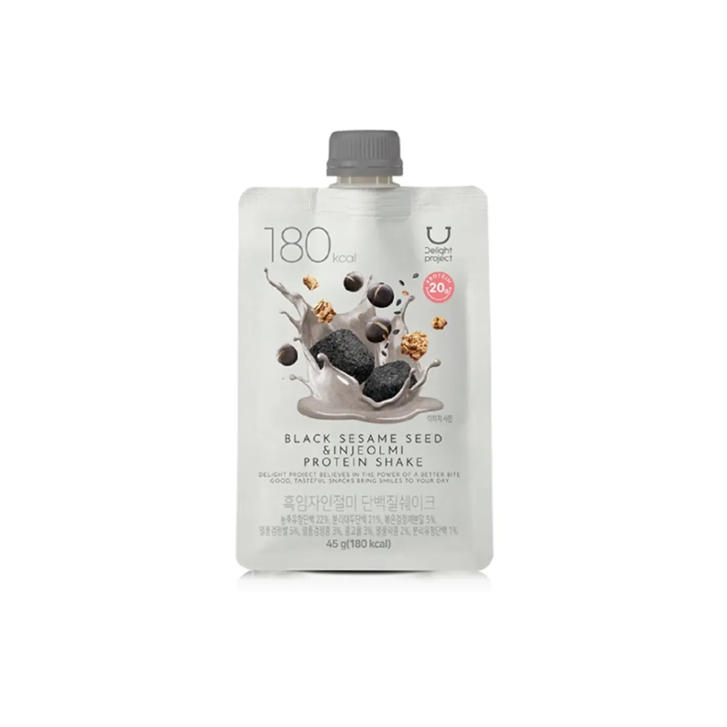 DELIGHT PROJECT Black Sesame Seed & Injeolmi Protein Shake 1.58 oz.(45g)