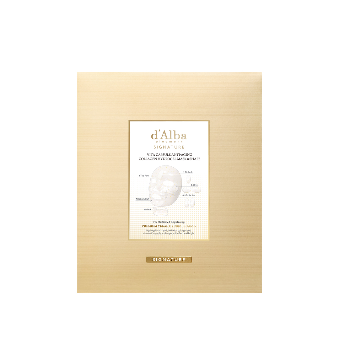 d'Alba Signature Vita Capsule Anti-aging Collagen Hydrogel Mask 8 Shape 1.55 oz.(44g) x 4ea - Image 2 of 3