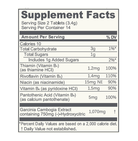 NE:AR Garcinia Cambogia Chews Net. Wt. 1.68 oz.(47.6g) - Image 2 of 2
