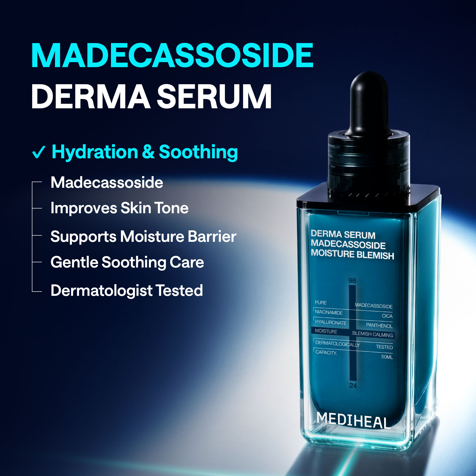 MEDIHEAL Derma Serum Madecassoside Moisture Blemish Duo Set 1.69 fl. oz.(50ml) x2 (Seoul Edition) (+Seoul Lugguage Tag) - Image 5 of 7