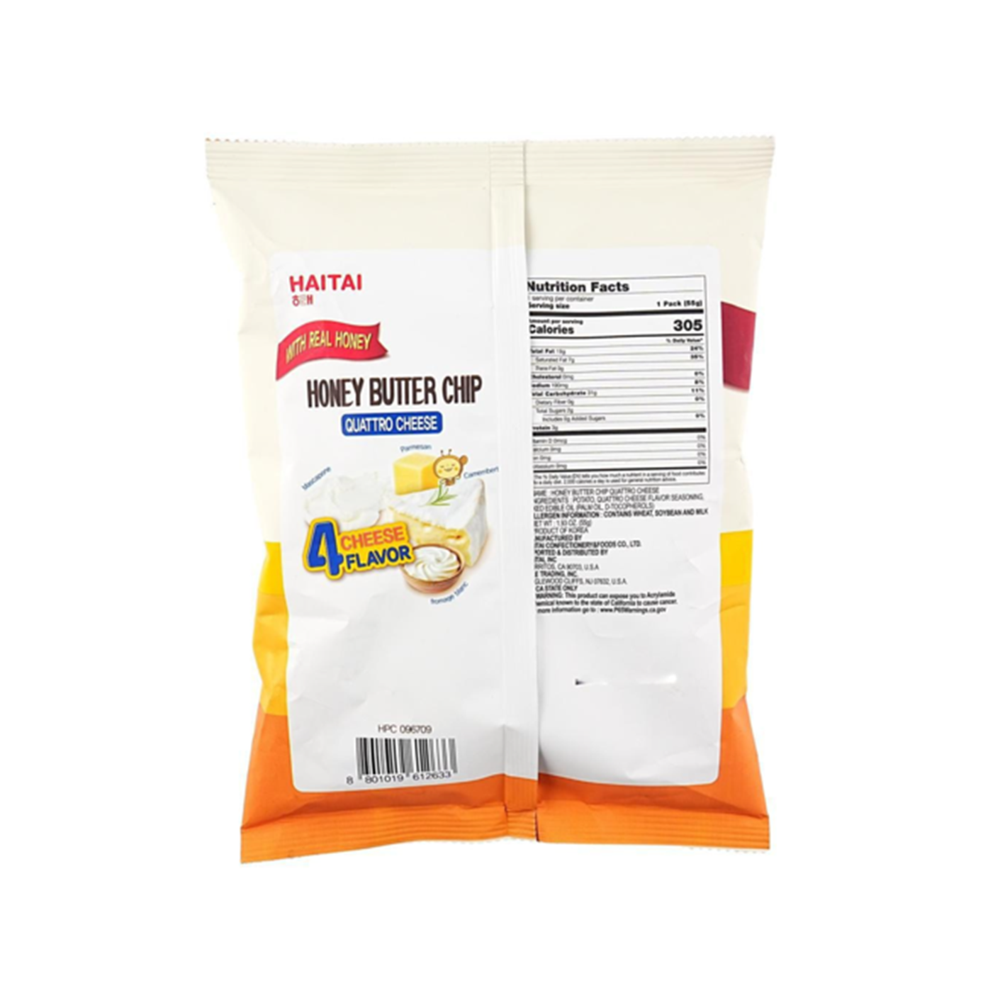 HAITAI Honey Butter Chips Quattro Cheese 1.93 oz.(55g) - Image 2 of 3