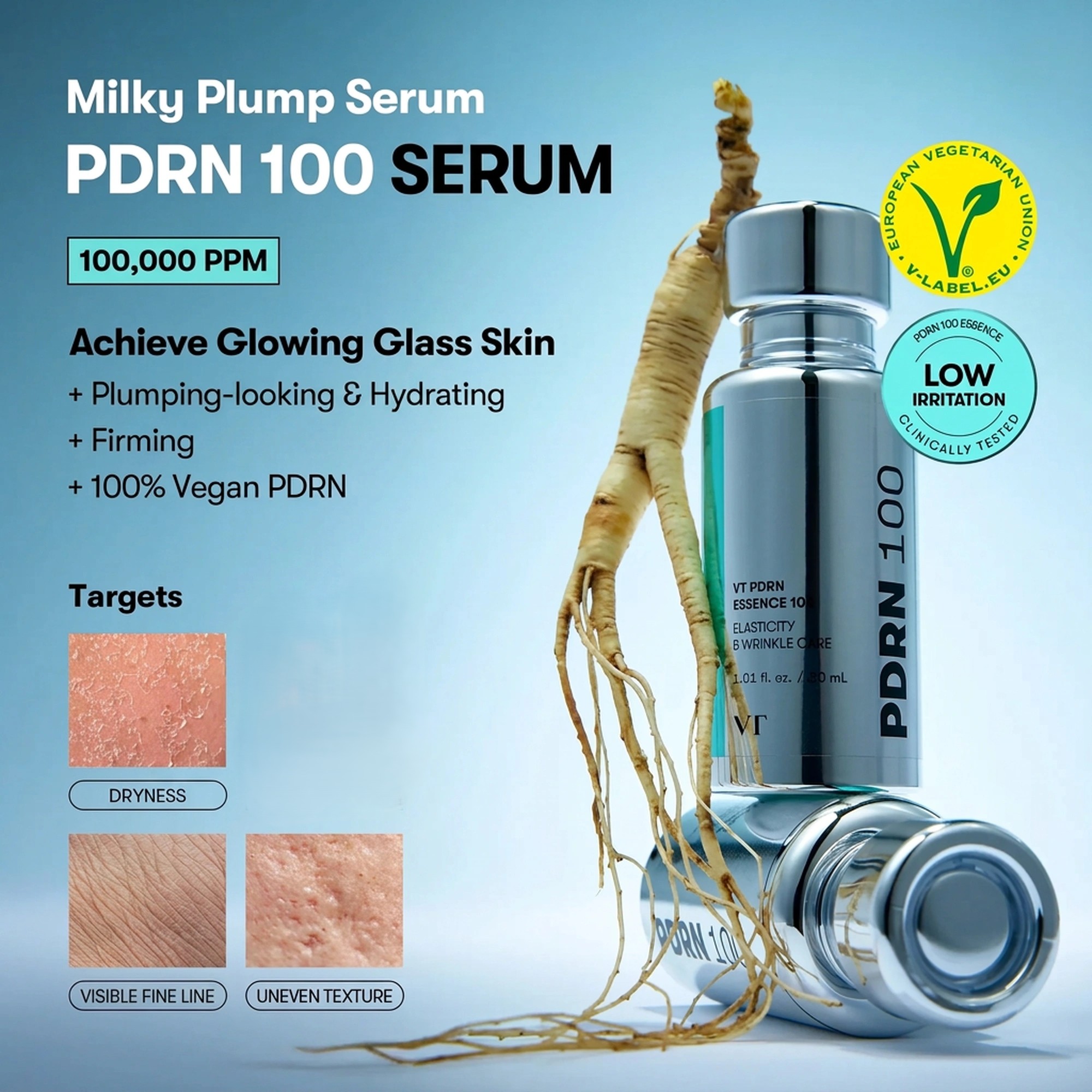 VT PDRN Essence 100 Set 1.69 fl. oz.(50ml) (+ PDRN Essence 100 0.06 fl. oz.(2ml) x3 + 100 Reedle Shot 0.06 fl. oz.(2ml) x3) - Image 2 of 6