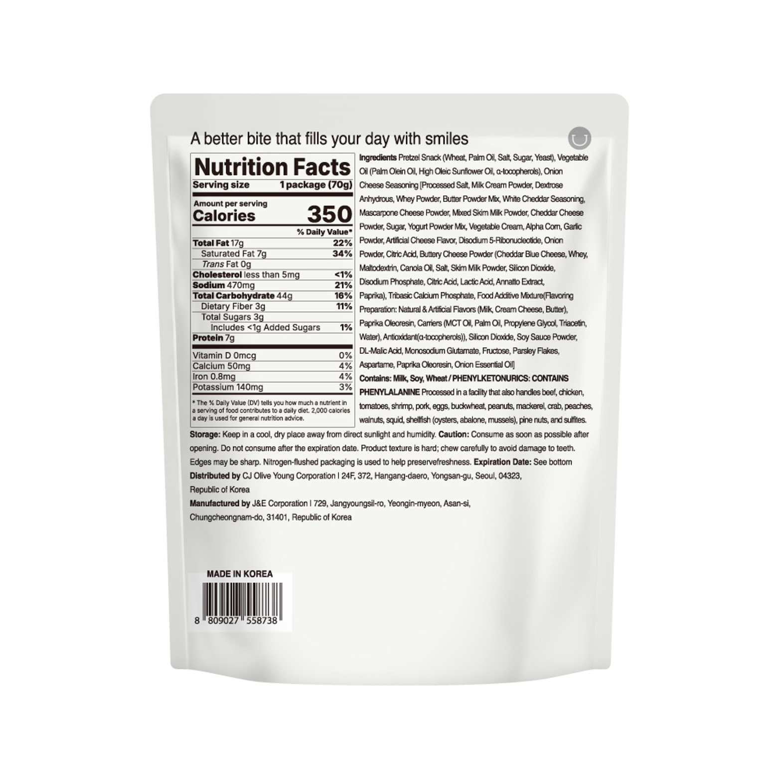 DELIGHT PROJECT Pretzel Onion Cheese 2.47 oz.(70g) - Image 2 of 2