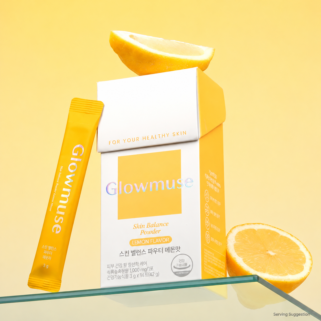 GLOWMUSE Skin Balance Powder Lemon Flavor 0.1 oz.(3g) x 14ea - Image 2 of 5