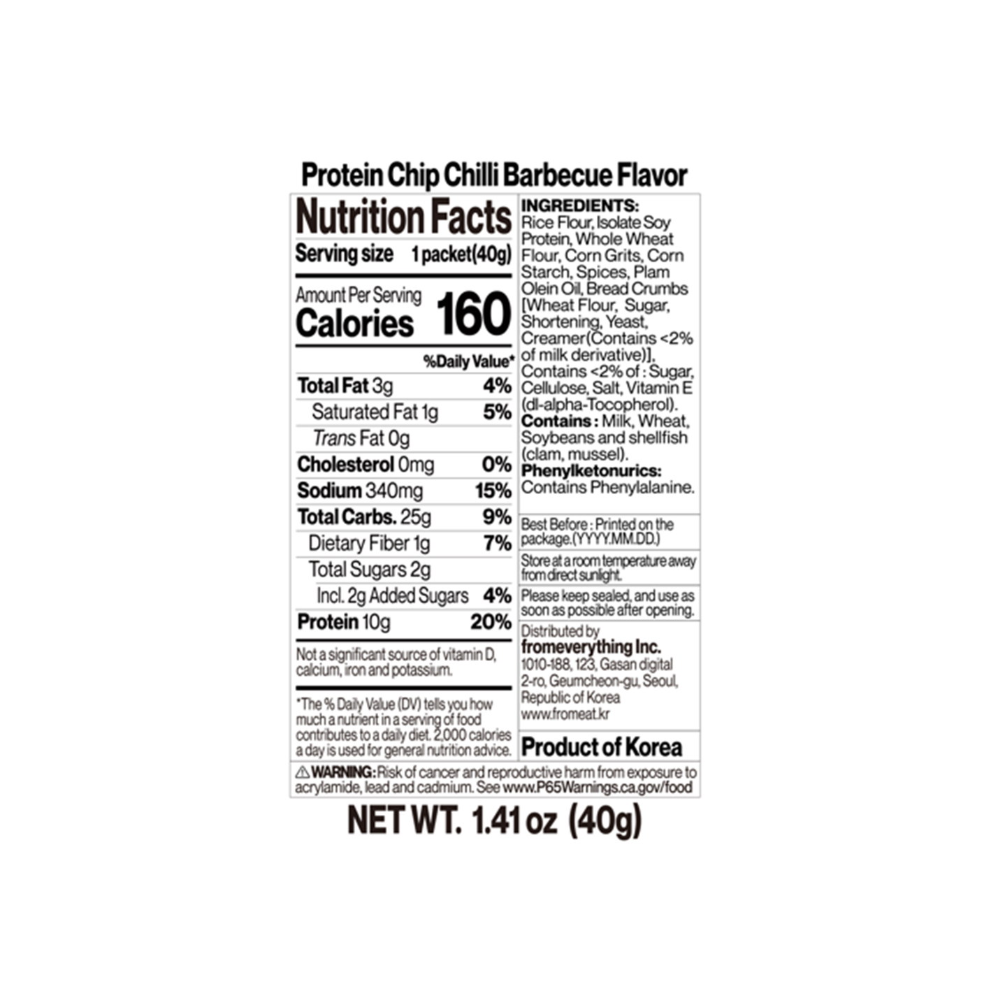 fromeat Protein Chip Chilli Barbecue Flavor 1.41 oz.(40g) - Image 2 of 2