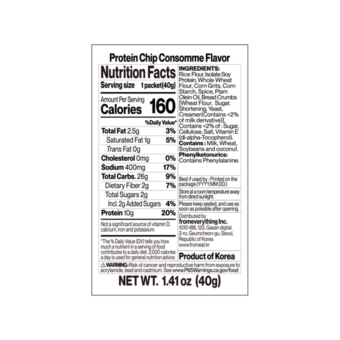 fromeat Protein Chips Consomme Flavor 1.41 oz.(40g) - Image 2 of 2