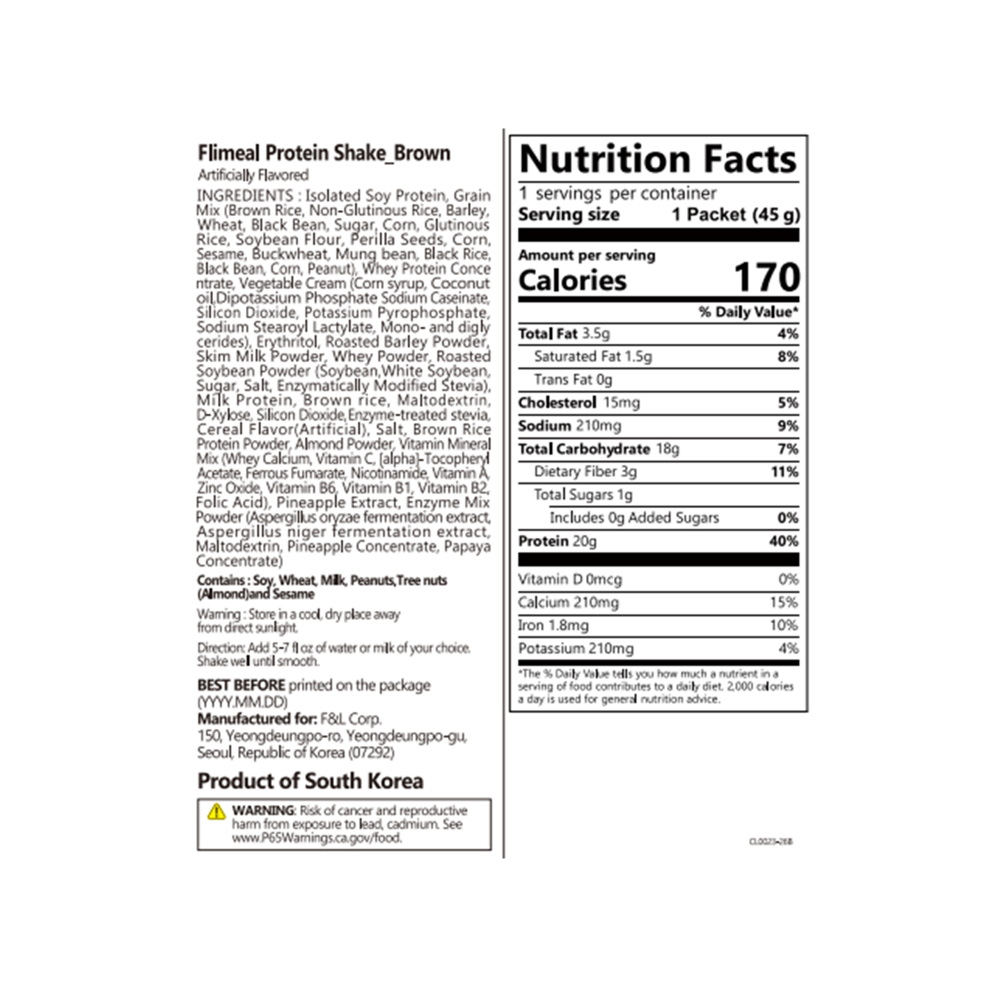 [4flavors] Flimeal Protein Shake 1.59 oz.(45g) - Image 5 of 8