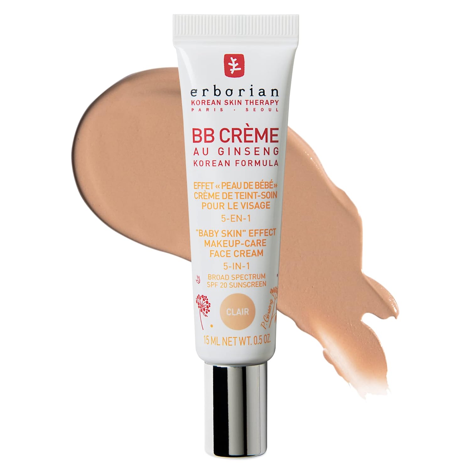 [2colors] Erborian Bb Crème Au Ginseng 5-in-1 Broad Spectrum SPF 20 Sunscreen 0.5 oz.(15ml) - Image 2 of 2