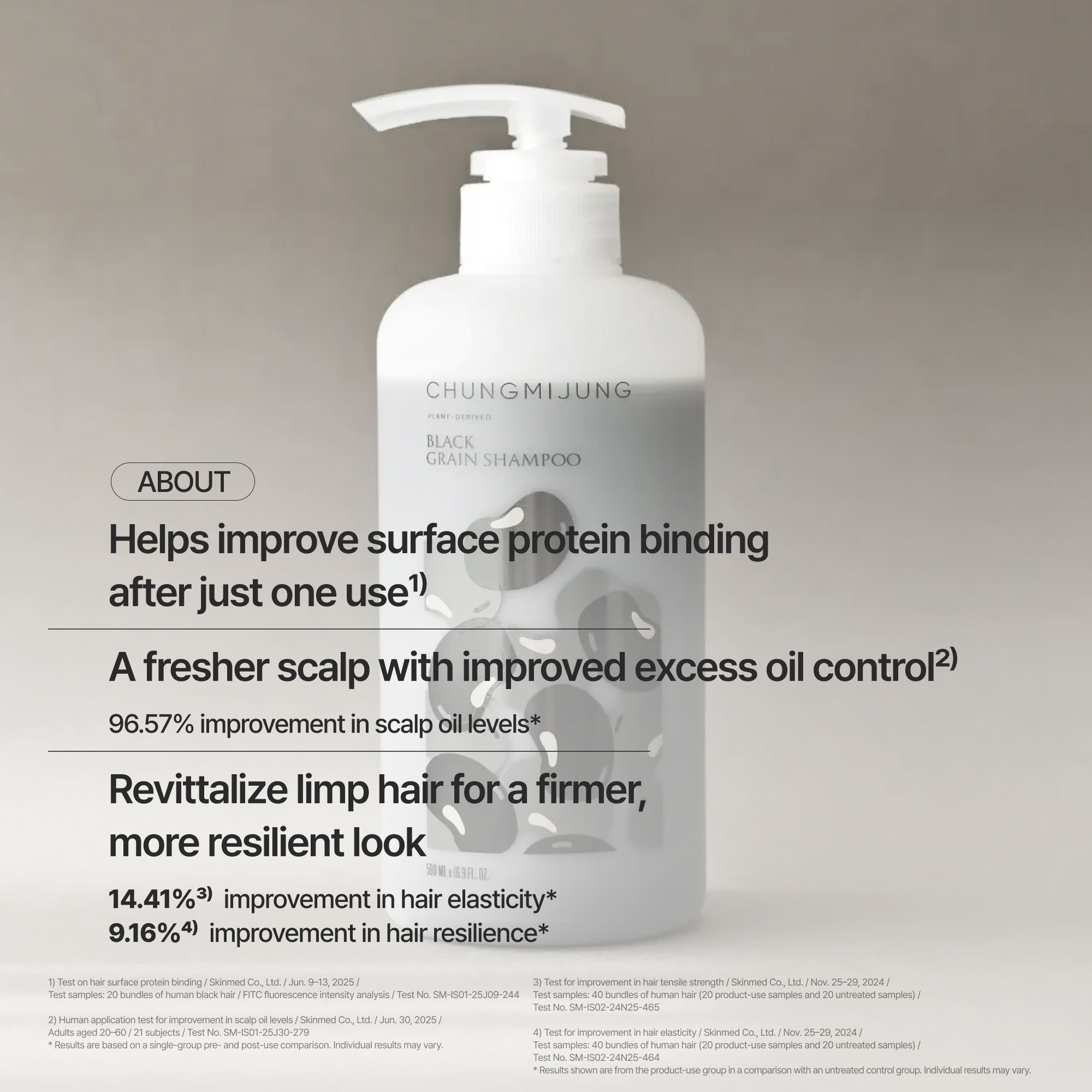 [2options] CHUNGMIJUNG Black Grain Shampoo 17.57 fl. oz.(520ml) (Single / Set) - Image 3 of 5