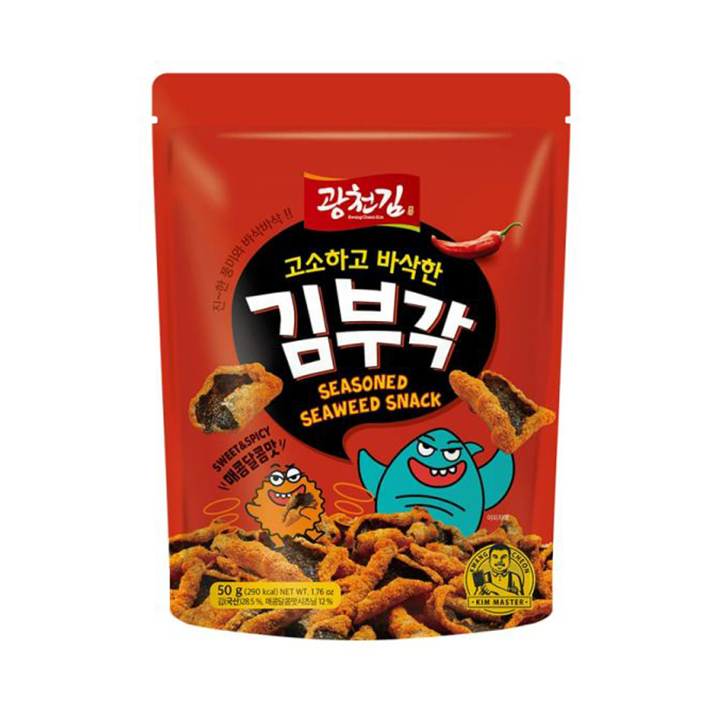 Kwangcheonkim Crispy Seaweed Chips Sweet & Spicy 1.76 oz.(50g)
