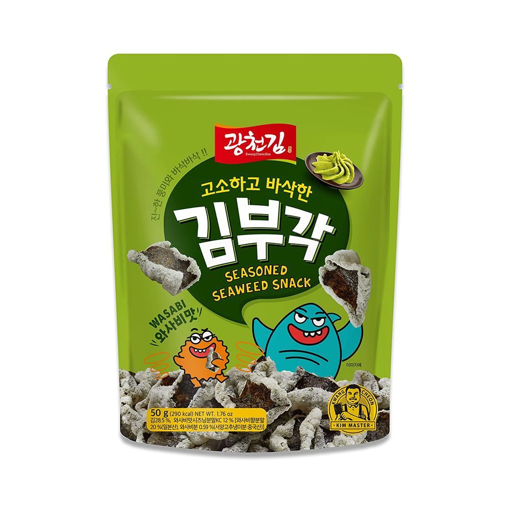 Kwangcheonkim Crispy Seaweed Chips Wasabi 1.76 oz.(50g)