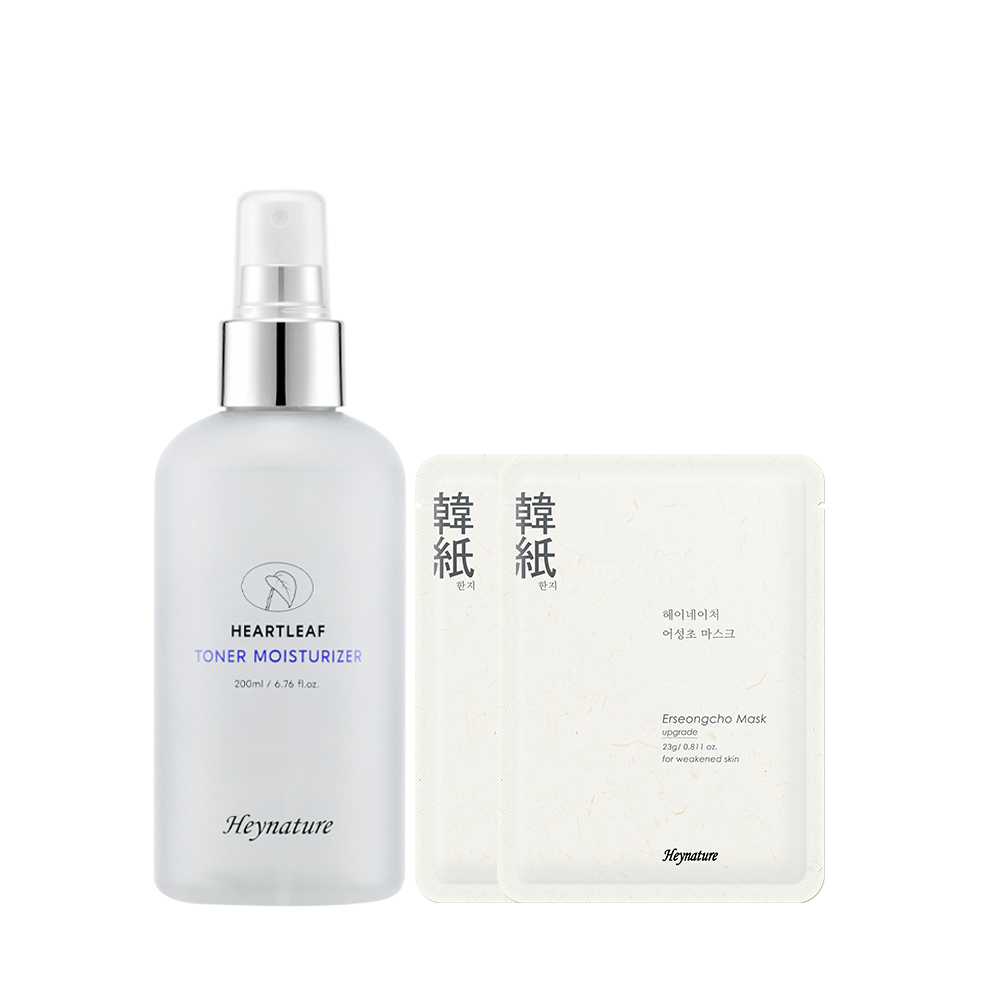 Heynature Heartleaf Toner Moisturizer 6.76 fl. oz. (200ml) + Heynature Mask Net wt. 0.81 oz. (23g) x 2ea