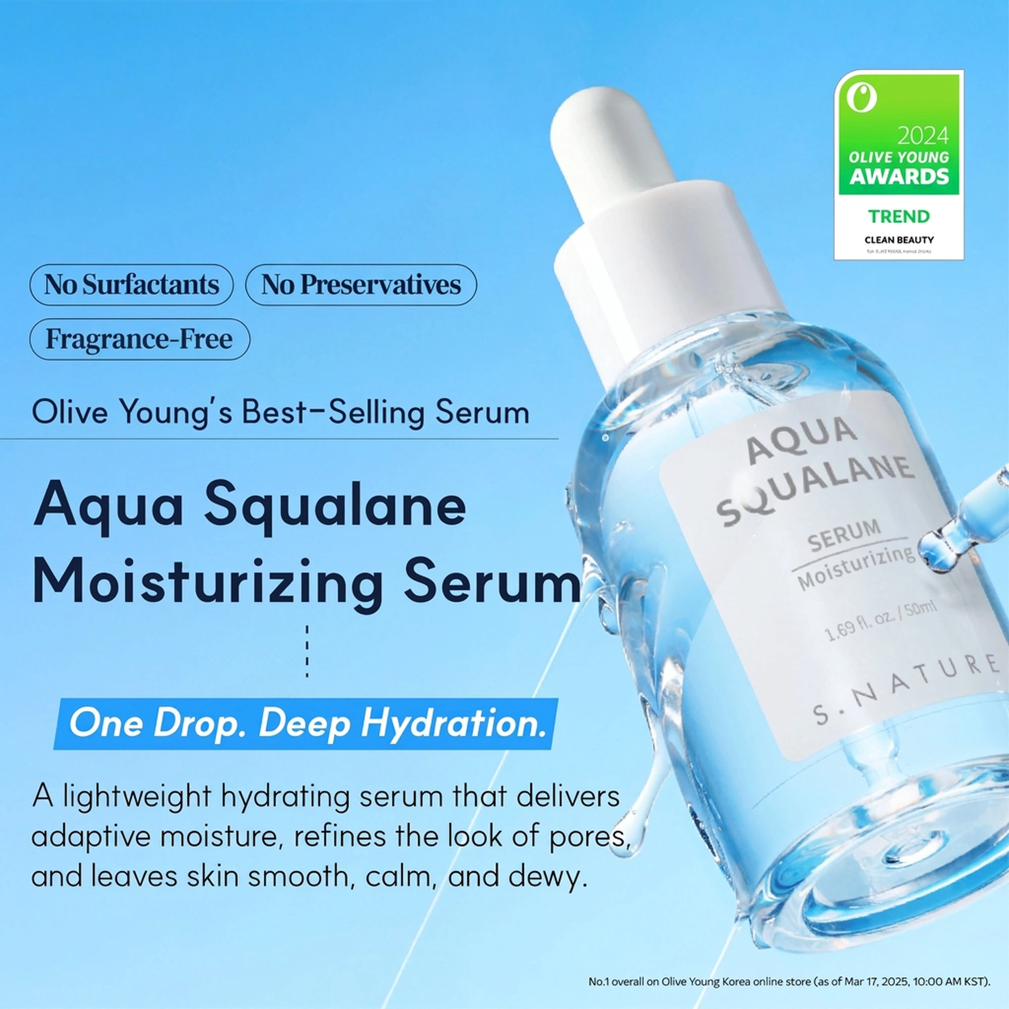 [2options] S.NATURE Aqua Squalane Serum 1.69 fl. oz.(50ml) - Image 3 of 5