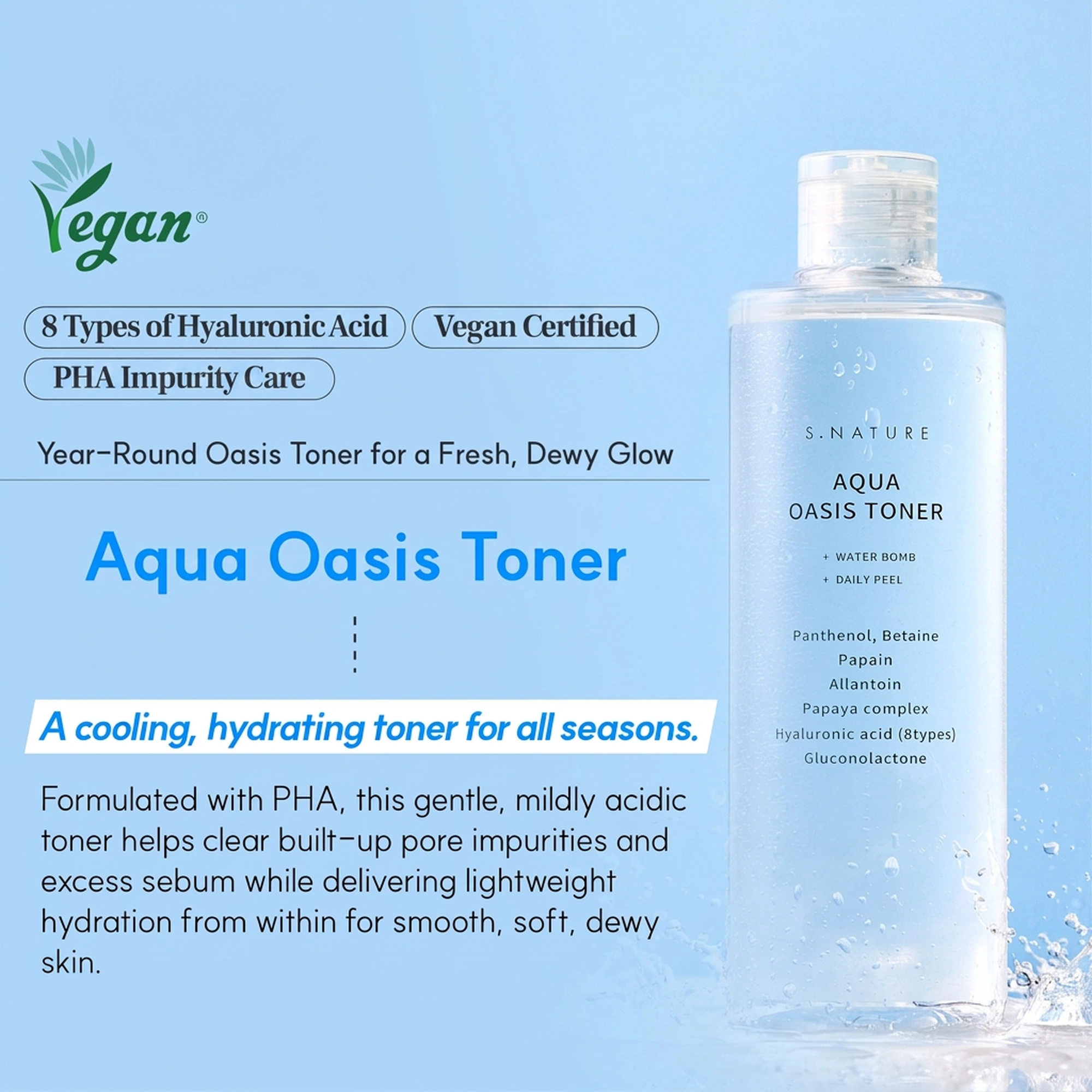 [2options] S.NATURE Aqua Oasis Toner 10.14 fl. oz.(300ml) - Image 3 of 5