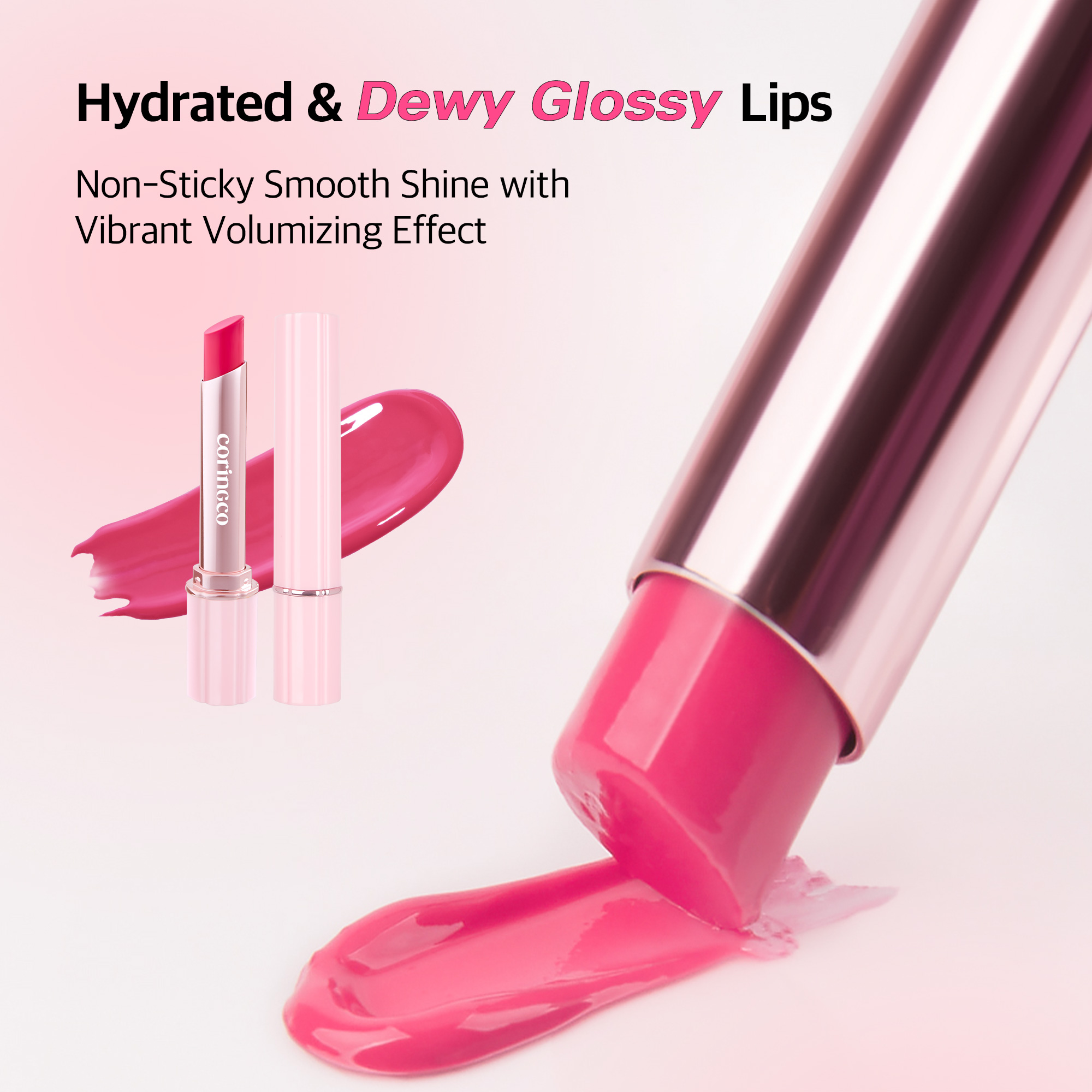 [3colors] CORINGCO Pinkchurros Plumping Glossy Lip 0.07 oz.(2g) - Image 2 of 7