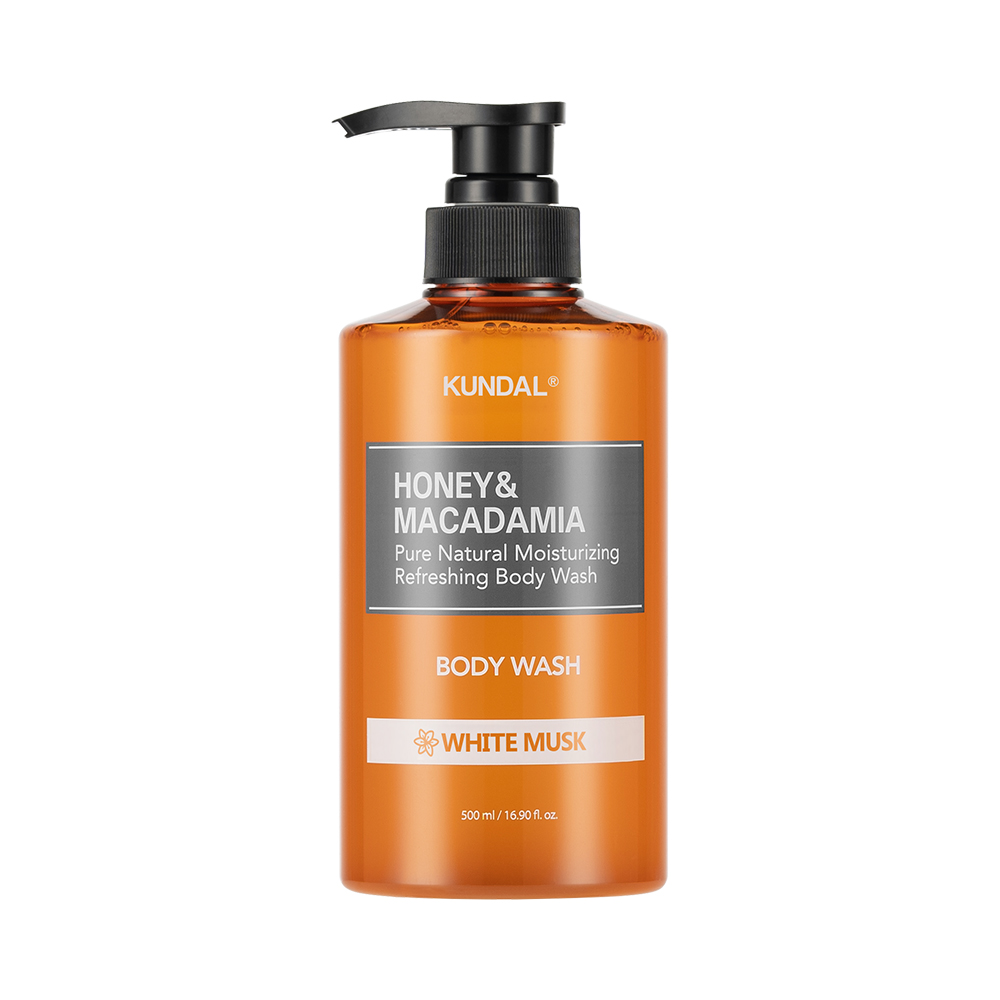KUNDAL Honey & Macadamia Pure Body Wash White Musk 16.9 fl. oz.(500ml)