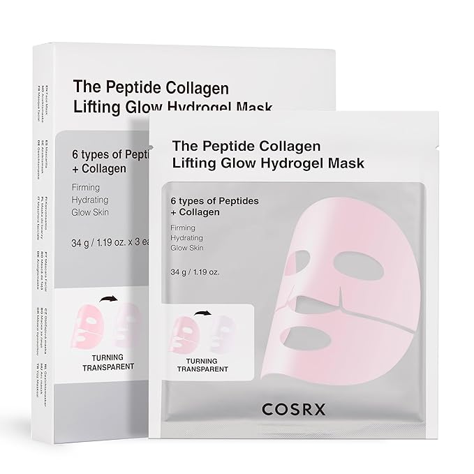COSRX The Peptide Collagen Lifting Glow Hydrogel Mask 1.19 oz.(34g) x 3ea
