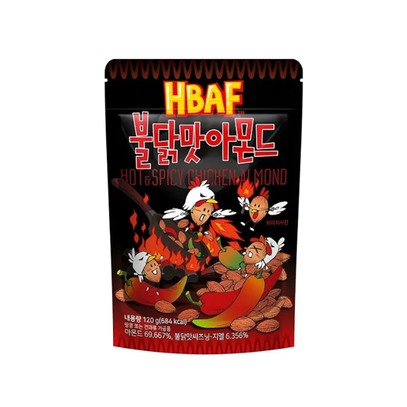 HBAF Hot & Spicy Almond 4.23 oz.(120g)