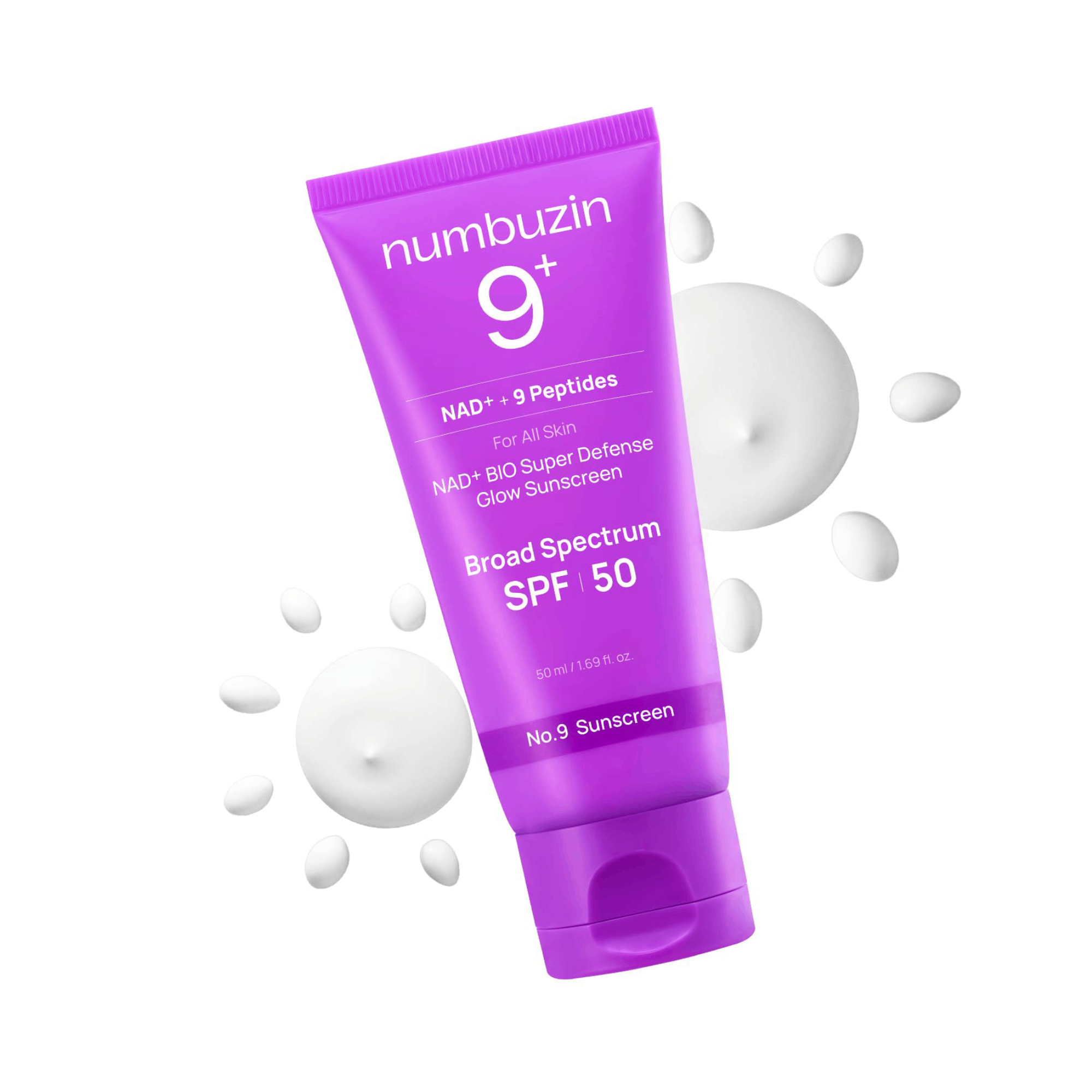 numbuzin 9+ NAD+ BIO Super Defense Glow Sunscreen Broad Spectrum