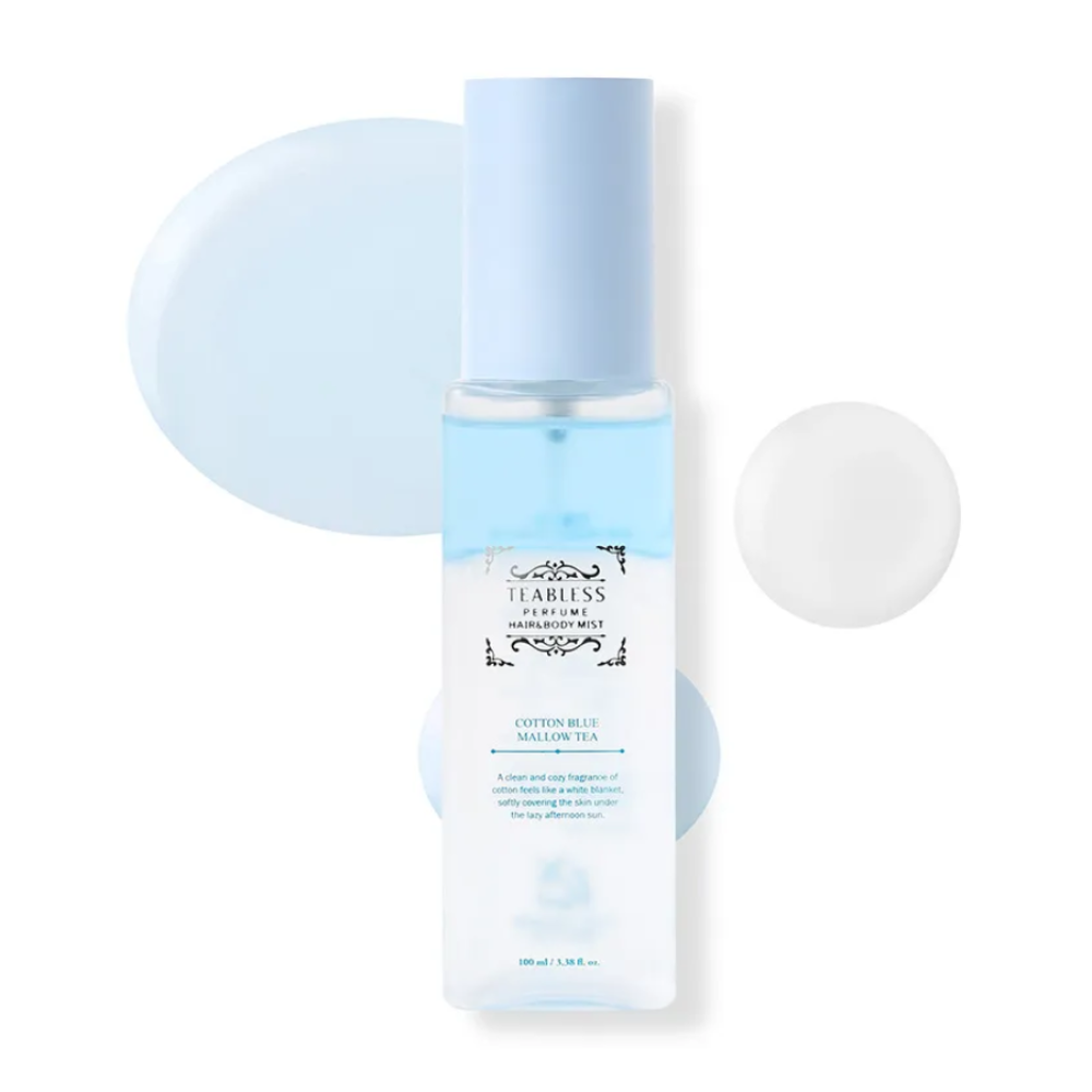 Teabless Cotton Blue Mallow Tea Perfume Hair & body Mist 3.38 fl. oz.(100ml)