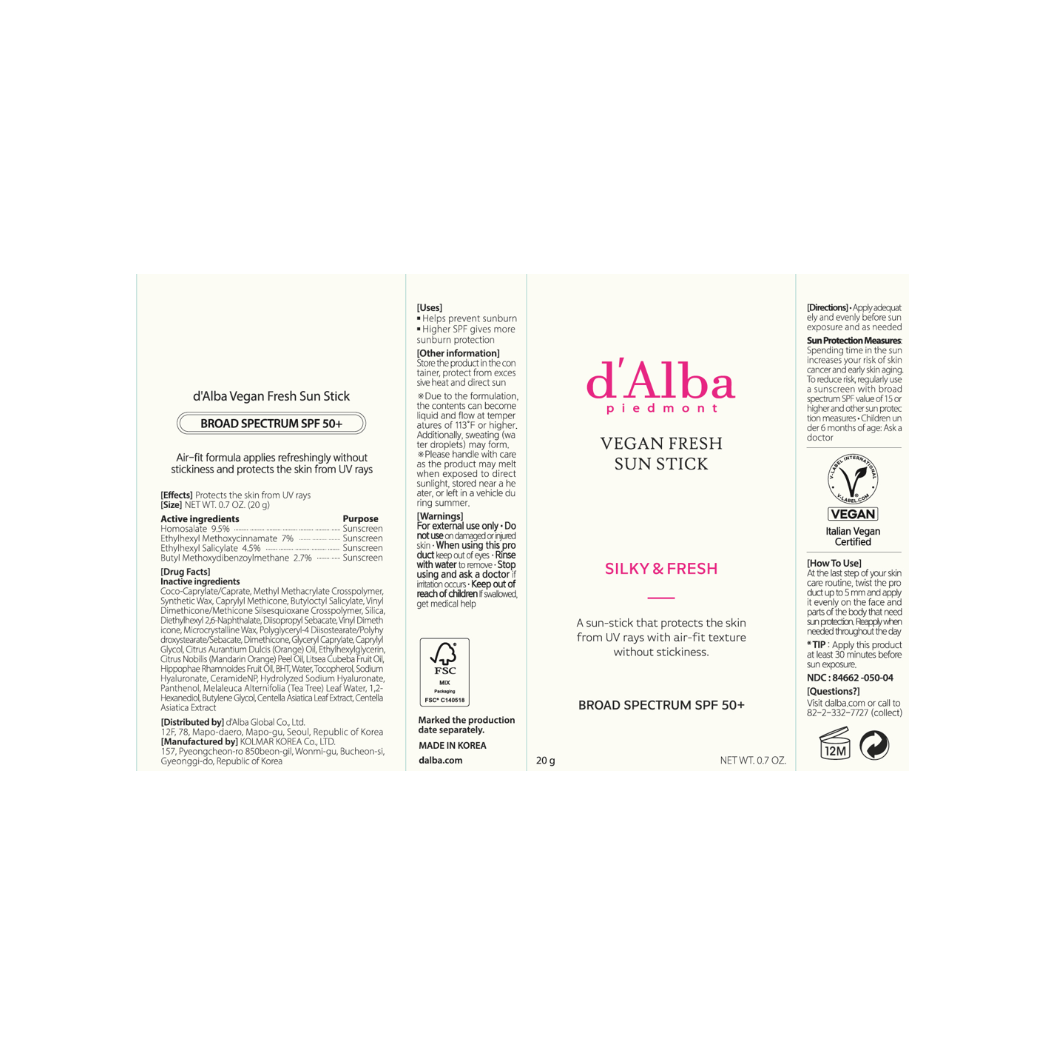 d'Alba Vegan Fresh Sun Stick 0.7 oz.(20g) - Image 2 of 2