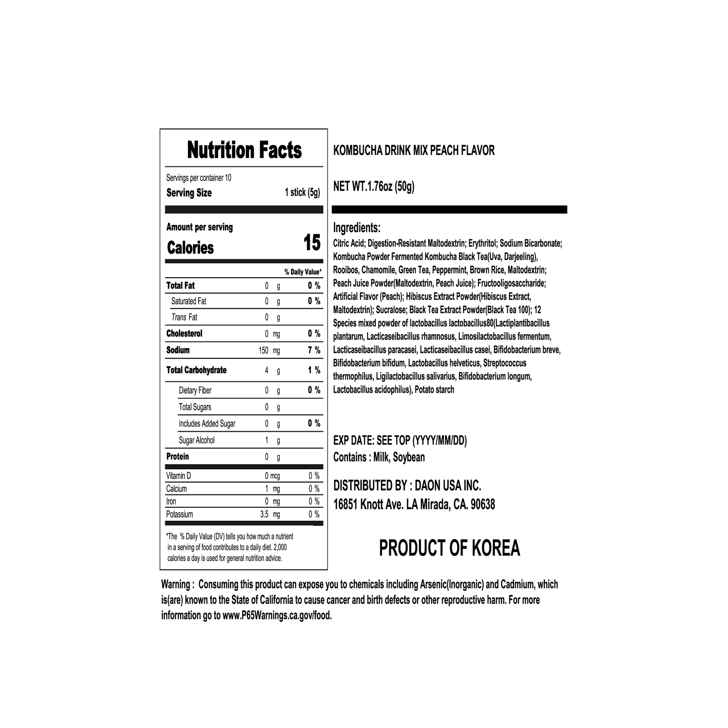 Teazen Kombucha Peach 0.18 oz.(5g) x 10ea - Image 2 of 2