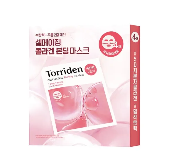 Torriden Cellmazing Low Molecular Collagen Firming Gel Mask 2p 1.27 oz.(36g) x 4ea