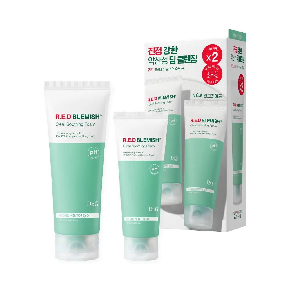 Dr.G Ph Cleansing R.E.D Blemish Clear Soothing Foam Duo Set 5.07 fl. oz.(150ml)+5.07 fl. oz.(150ml)