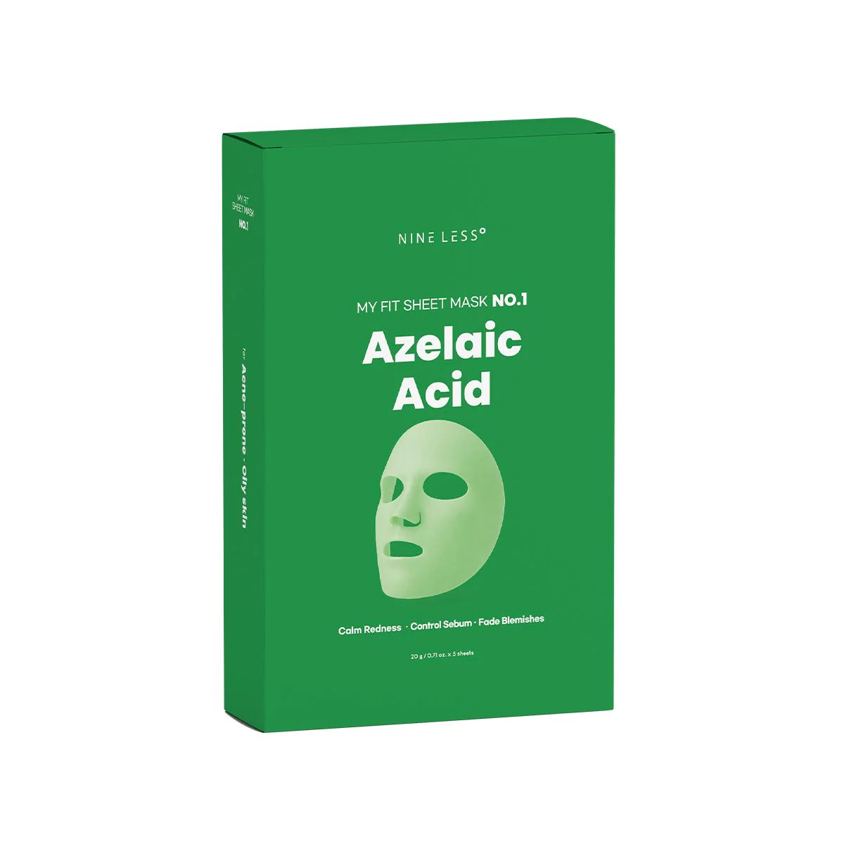NINE LESS My Fit Sheet Mask No.1 Azelaic Acid 0.71 oz.(20g) x 5ea