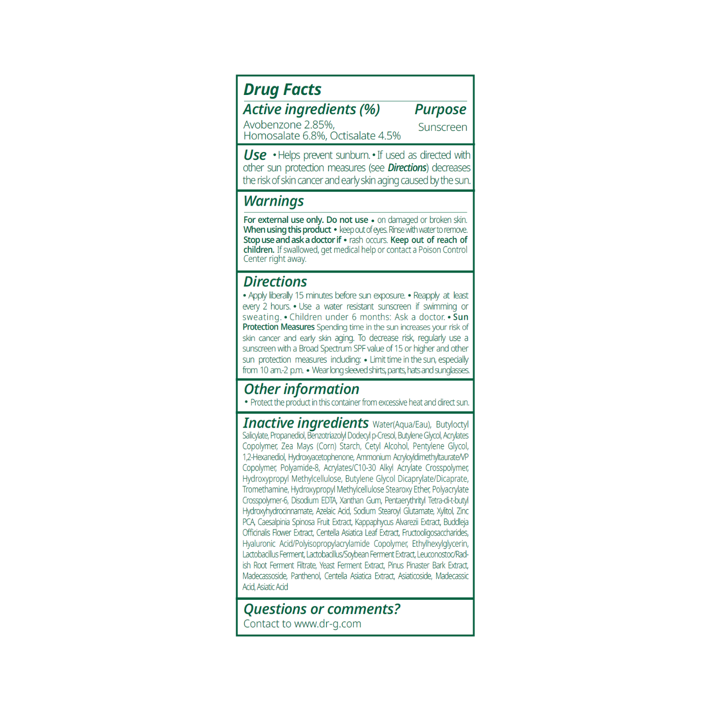 Dr.G R.E.D Blemish Soothing Up Moisture Sunscreen 1.69 fl. oz.(50ml) - Image 4 of 4