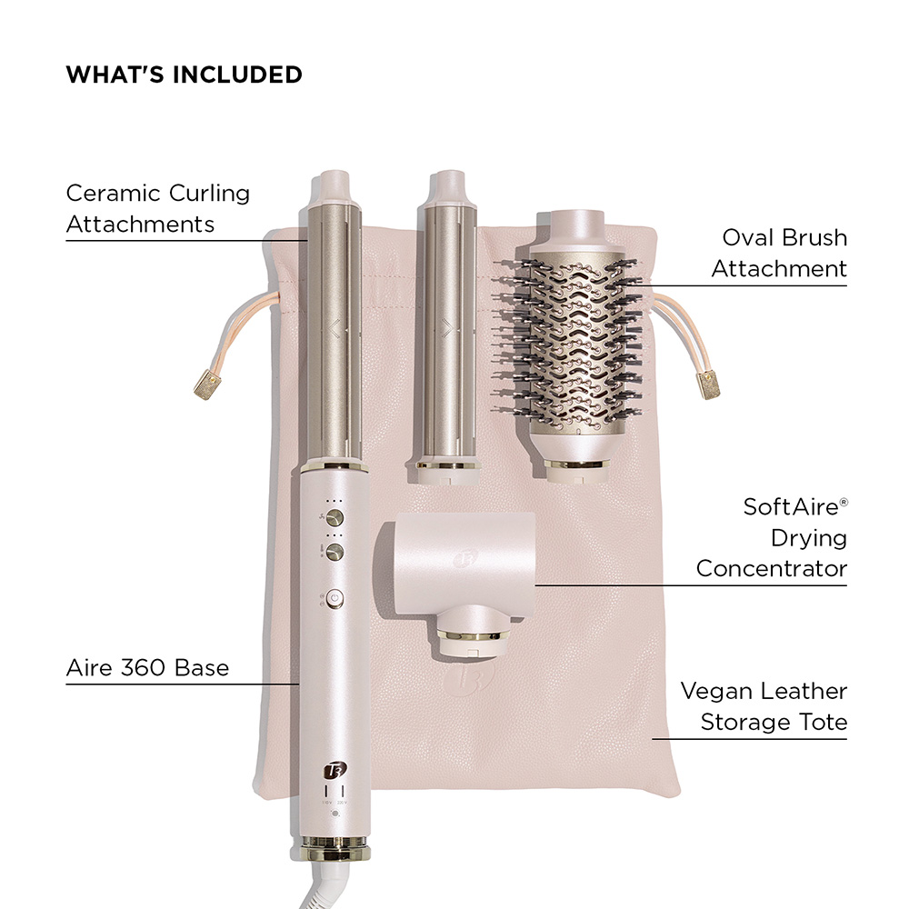 T3 Aire 360 Air Styler Blowout Kit with Dual Voltage and Ceramic Curling Attachments - Image 8 of 15