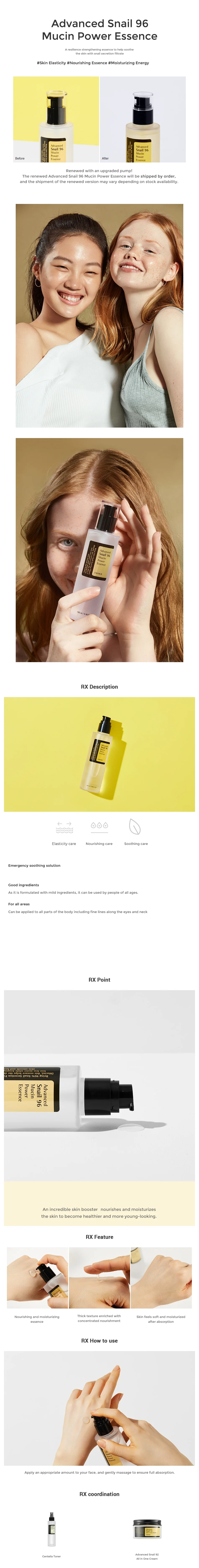 COSRX Advanced Snail 96 Mucin Power Essence 3.38 fl. oz.(100ml) detail 1