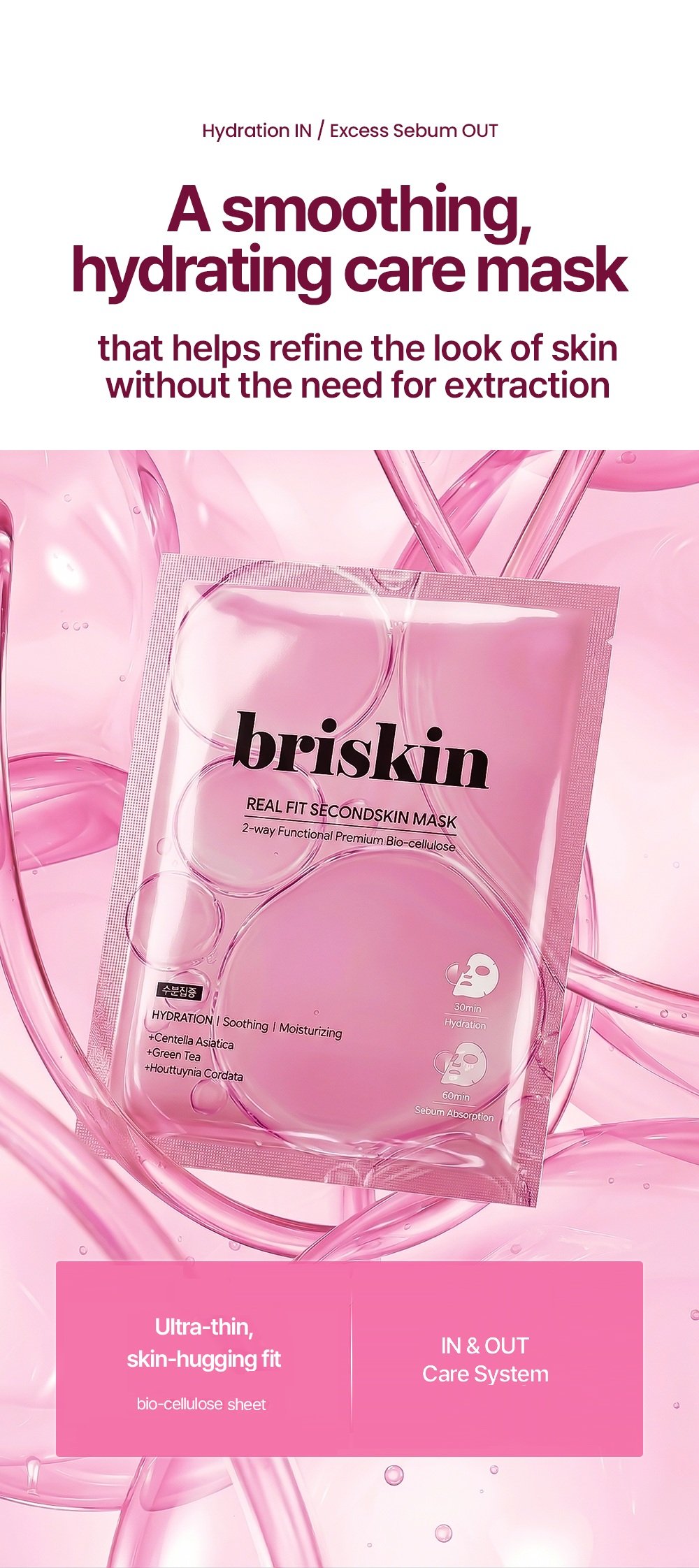 briskin Real Fit Secondskin Mask [Hydration] 0.98 oz.(28g) detail 1