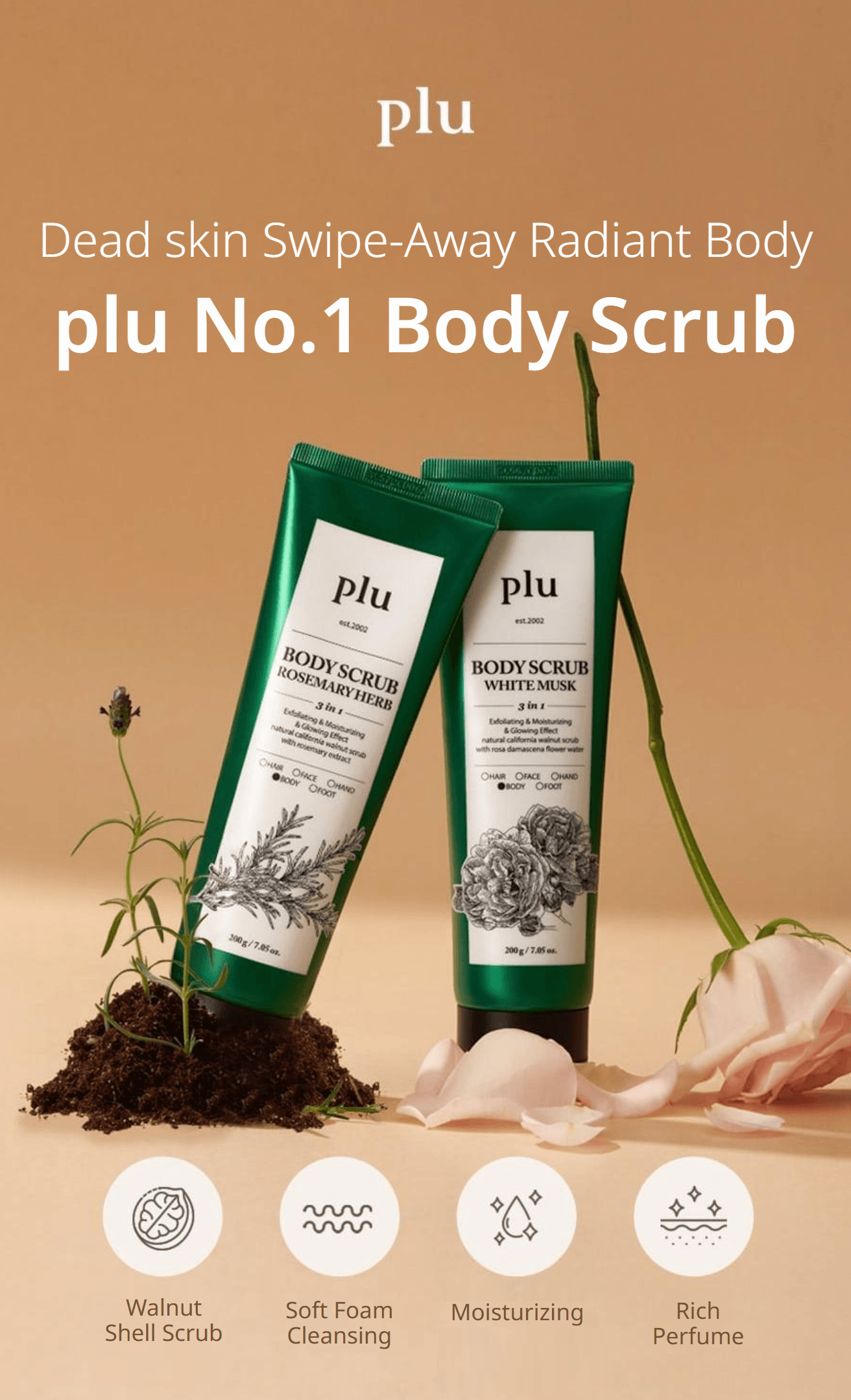 [4scents] plu Body Scrub 7.05 oz.(200g) detail 1