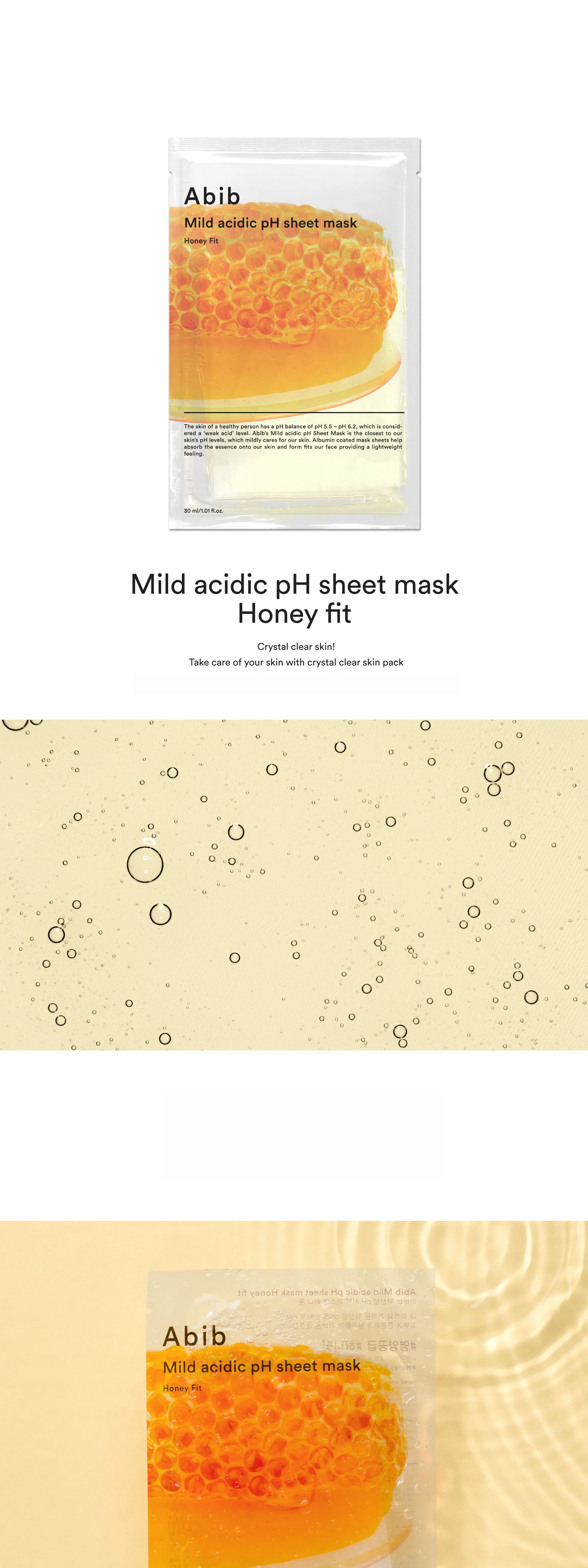 Abib Mild Acidic Ph Sheet Mask Honey Fit 1.01 fl. oz.(30ml) detail 1