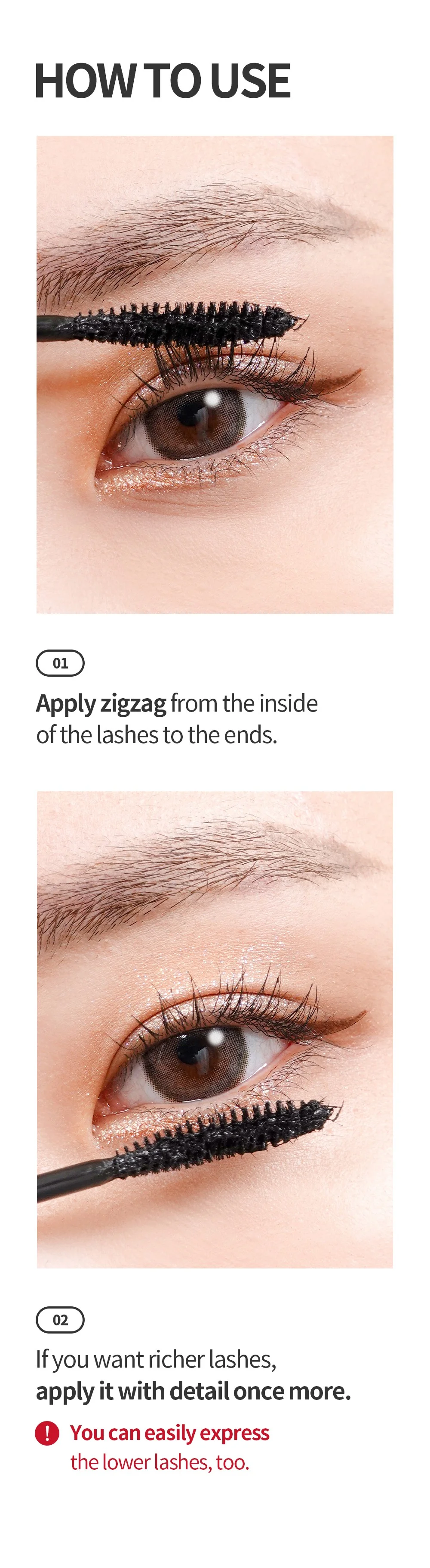 [3colors] COSNORI Perfect Setting Mascara Waterproof 0.24 fl. oz.(7ml) detail 4