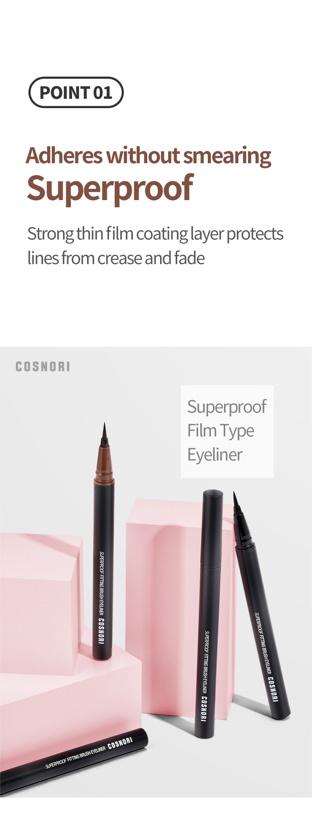 [2colors] COSNORI Super Proof Fitting Brush Eyeliner 0.02 fl. oz.(0.6g) detail 3
