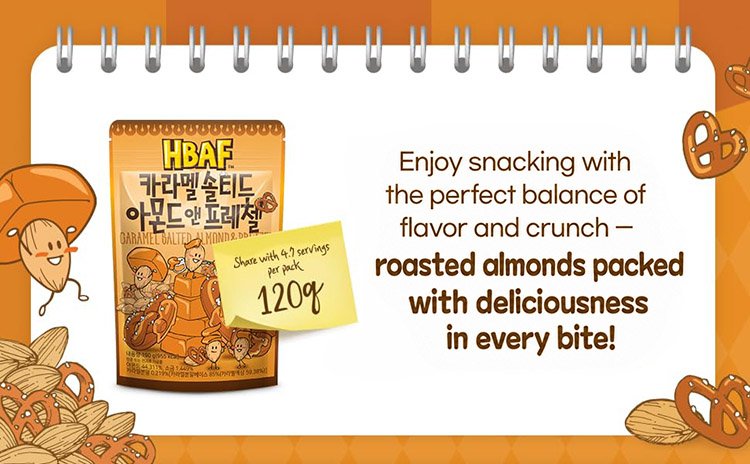 HBAF Caramel Salted Almond & Pretzel 4.23 oz.(120g) detail 3