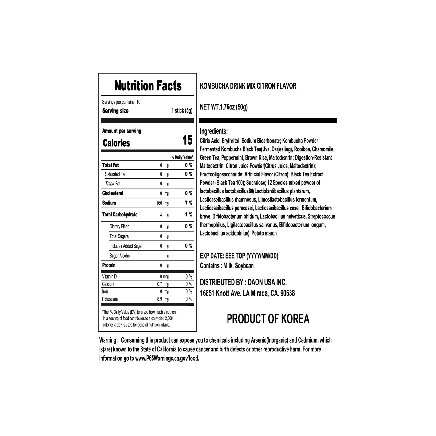 Teazen Kombucha Citron 0.18 oz.(5g) x 10ea detail 2