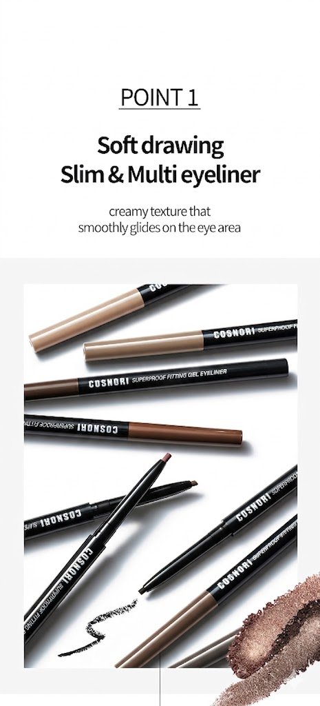[3colors] COSNORI Superproof Fitting Gel Eyeliner 0.004 oz.(0.13g) detail 3