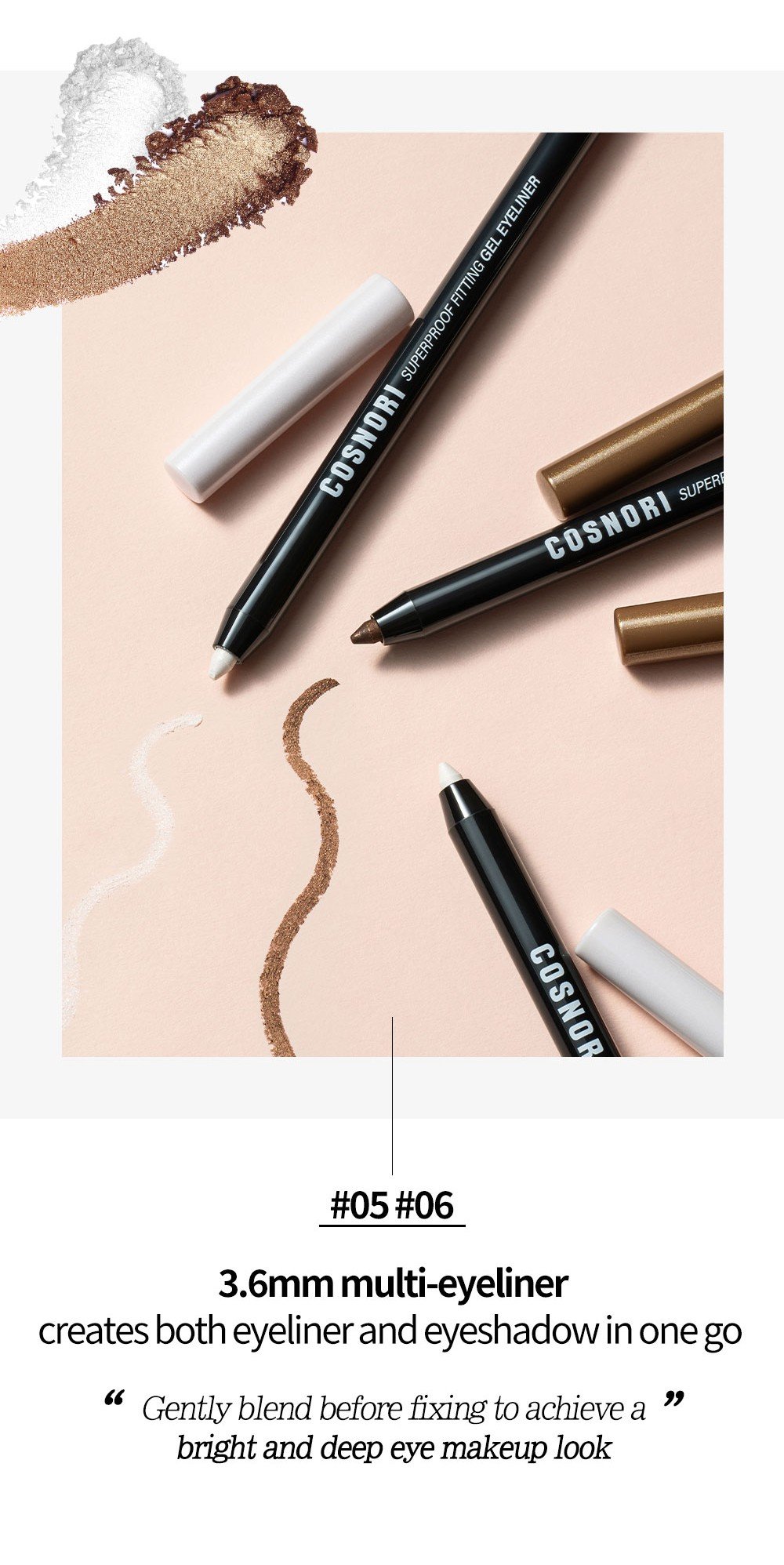 [3colors] COSNORI Superproof Fitting Gel Eyeliner 0.004 oz.(0.13g) detail 4
