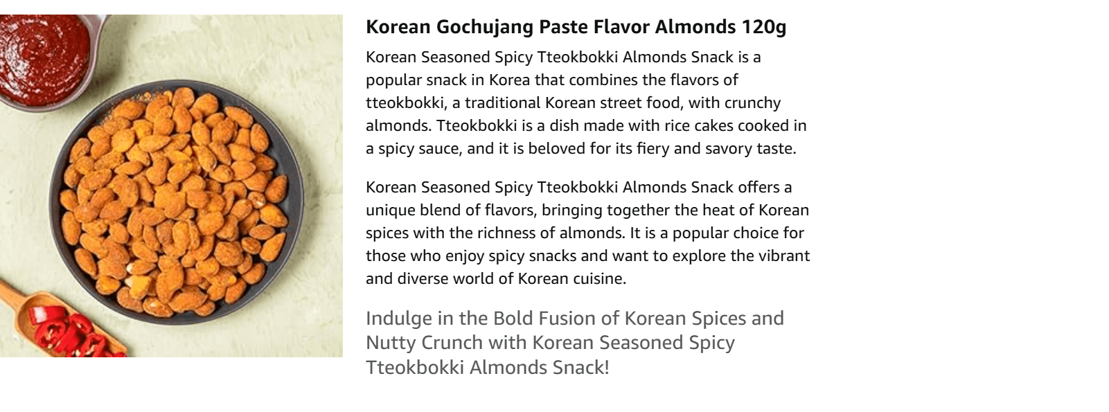 HBAF Tteokbokki Almond 4.23 oz.(120g) detail 3