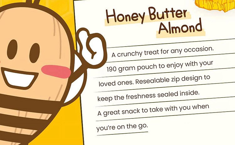 HBAF Honey Butter Almond 4.23 oz.(120g) detail 4