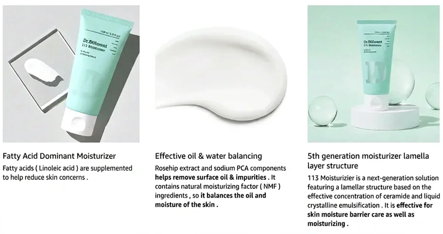 Dr.Different 113 Moisturizer For Oily Skin 3.38 fl. oz.(100ml) detail 4